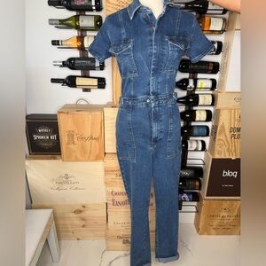 Good American Blue Denim Jumpsuit